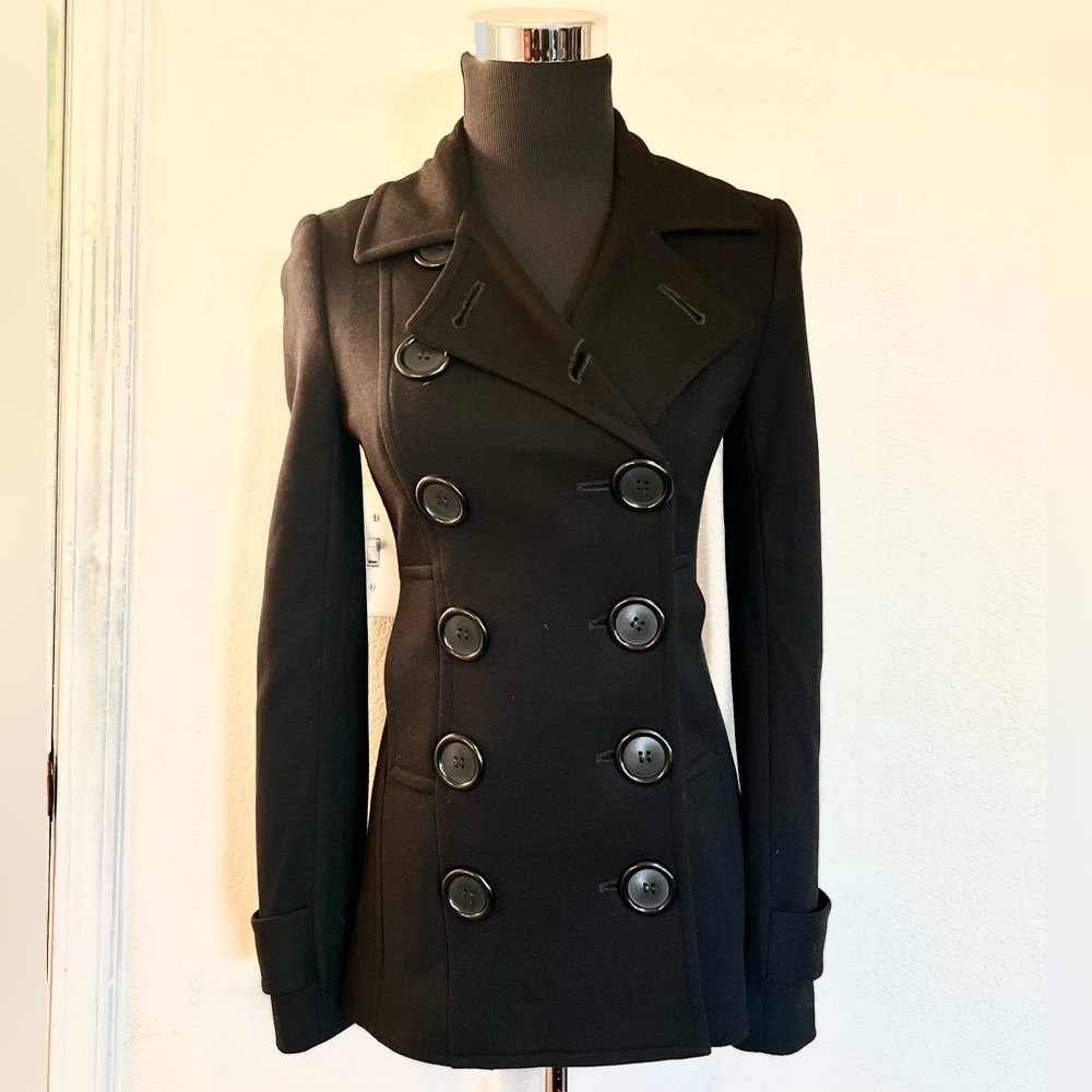 Bailey 44 Black Double-Breasted Pea Coat